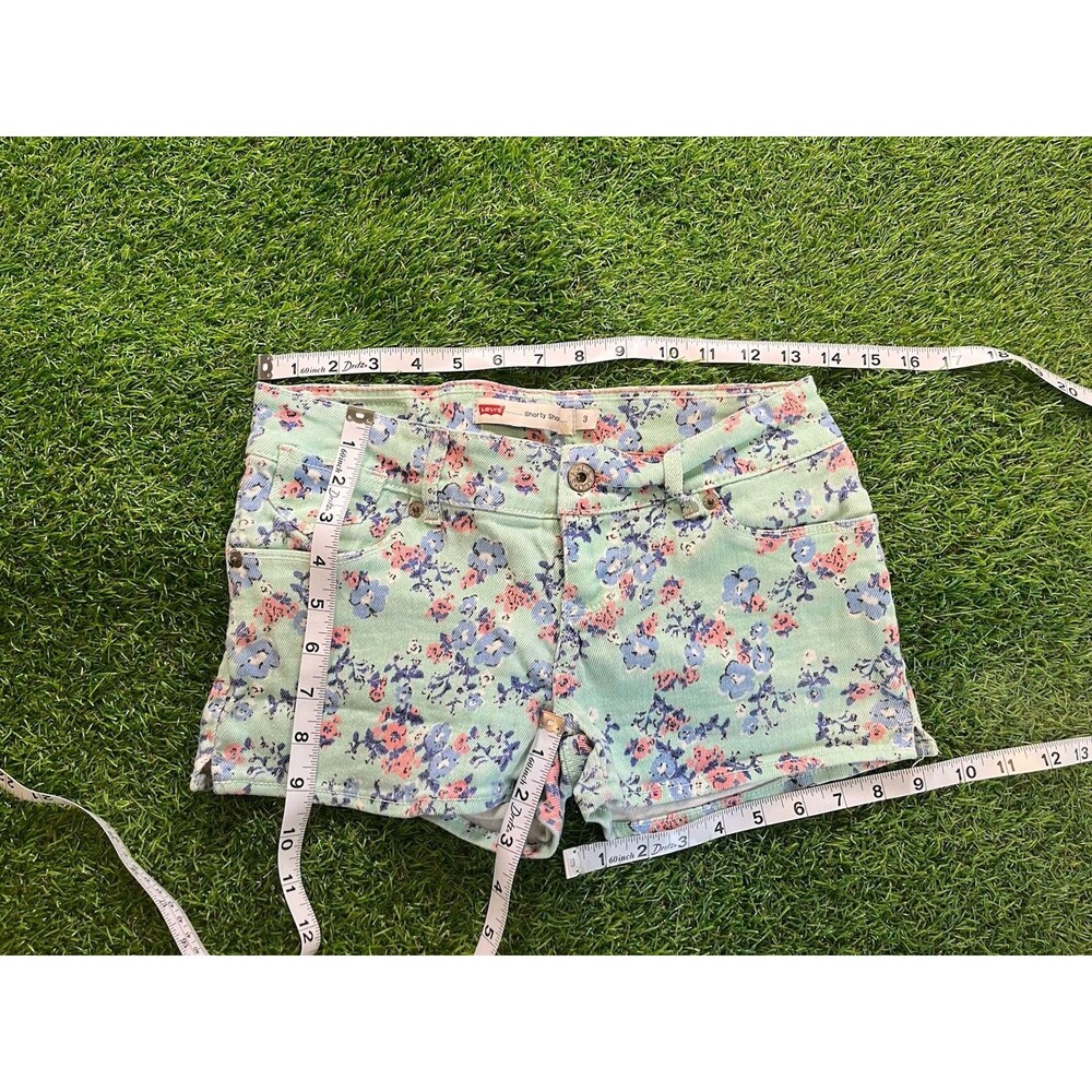Levi’s Floral Shorty Shorts Womens Size 3 High Rise Cute Summer Festival Junior - Picture 4 of 7